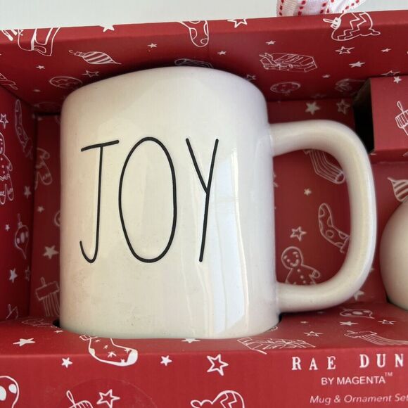 Rae Dunn by Magenta "Joy" Christmas Mug and Ornament Gift Set NEW - Picture 5 of 5